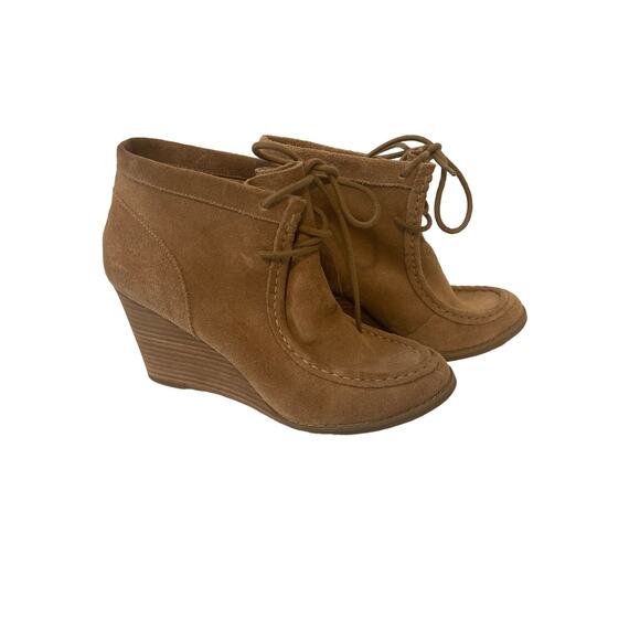 Lucky Brand Yesabel Wedge Lace Up 3 in. Bootie Womens Size 9.5 Brown - Picture 1 of 9